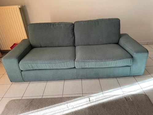 3zitszetel met poef, Huis en Inrichting, Zetels | Zetels, Gebruikt, Rechte bank, Driepersoons, Minder dan 150 cm, Minder dan 75 cm