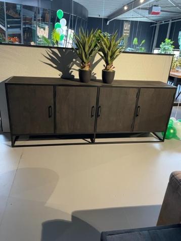 DRESSOIR 220 cm mango zwart metaal Hoge kwaliteit superprijs beschikbaar voor biedingen