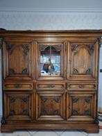 Wandkast - massief eik, Huis en Inrichting, Kasten | Wandmeubels, Ophalen, Eikenhout, 200 cm of meer, Zo goed als nieuw