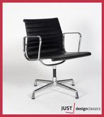 Vitra Eames ea108 Zwart Leder gepolijst (voorraad:7), Vijf, Zes of meer stoelen, Ophalen of Verzenden, Zo goed als nieuw, Zwart