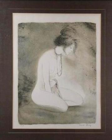 Magnifique lithographie d’une jeune femme nue beschikbaar voor biedingen