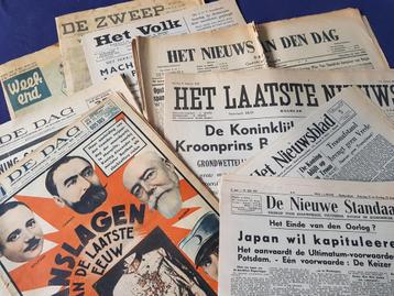 gevraagd diverse oude kranten ,dag- en weekbladen 1935 -1960 beschikbaar voor biedingen