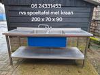 Zeer nette rvs spoeltafel met kraan, Huis en Inrichting, Keuken | Keukenelementen, Ophalen, Zo goed als nieuw, 200 cm of meer