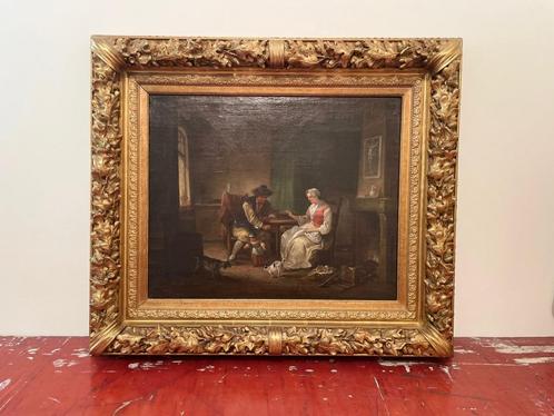 Prachtig klassiek schilderij, Antiek en Kunst, Kunst | Schilderijen | Klassiek, Ophalen of Verzenden
