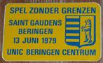 Vintage sticker Spel zonder grenzen Beringen Saint Gaudens, Collections, Comme neuf, Autres types, Enlèvement ou Envoi