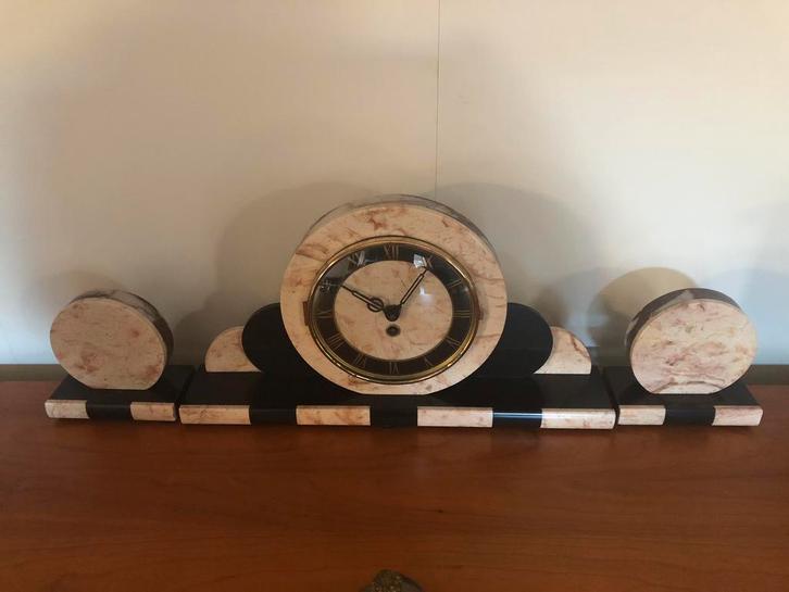 Vintage marmeren mantelklok, Antiek en Kunst, Antiek | Klokken, Ophalen