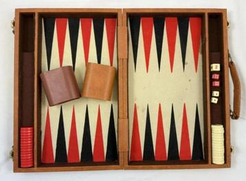 Backgammon in Kunstleren koffer Bordspel spel 49 x 37 cm beschikbaar voor biedingen