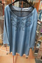 Kleedje denim broderie hals LuckyLu mt 40 (it44), Kleding | Dames, Maat 38/40 (M), Blauw, LuckyLu, Ophalen of Verzenden