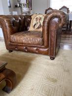 Originele Chesterfield leren fauteuil – bruin, Huis en Inrichting, Ophalen, Eenpersoons, Klassieke Engelse / Chesterfield - tijdloos design