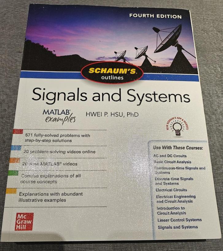 Schaum's Outline of Signals and Systems, Fourth Edition, Livres, Livres d'étude & Cours, Comme neuf, Enseignement supérieur, Enlèvement ou Envoi
