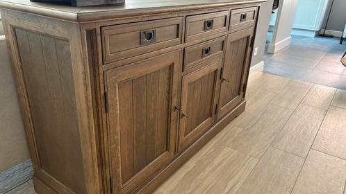 Modern landelijk eiken dressoir, Huis en Inrichting, Kasten | Dressoirs, Zo goed als nieuw, 150 tot 200 cm, 25 tot 50 cm, Met lade(s)
