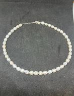 Zilveren ketting met echte parels 45 cm, Handtassen en Accessoires, Kettingen, Wit, Nieuw, Ophalen of Verzenden, Met edelsteen