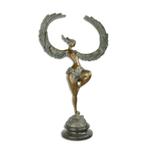 brons beeld, vrouw met vleugels, Ophalen of Verzenden
