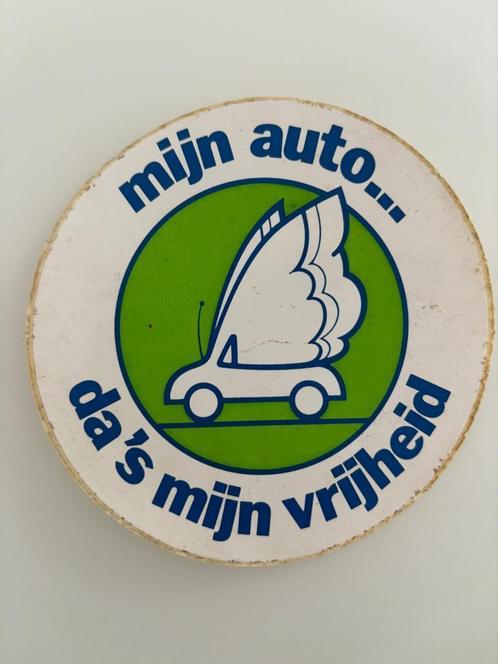 Autocollant "mijn auto ... da's mijn vrijheid"  1970's, Collections, Autocollants, Utilisé, Voiture ou Moto, Enlèvement ou Envoi