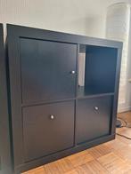 Kallax kast 77x77 zwart (incl lades en deur), Huis en Inrichting, Ophalen, Zo goed als nieuw, Met deur(en)