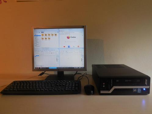 Acer desktop computer #2, Computers en Software, Desktop Pc's, Refurbished, 3 tot 4 Ghz, HDD, 8 GB, Met videokaart, Met monitor