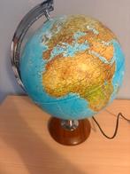 Lichtgevende wereldbol (houten standaard), Ophalen of Verzenden, Verlicht, Zo goed als nieuw