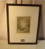Belle gravure ancienne « Femme dans le salon » - V Buys, Antiquités & Art, Enlèvement ou Envoi