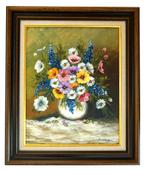 olieverfschilderij Vaas met zomerbloemen, Enlèvement