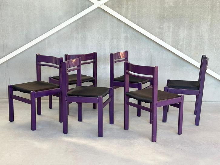 Vintage Funky Eetkamerstoelen (6), ca 1980’s, Antiquités & Art, Antiquités | Meubles | Chaises & Canapés, Enlèvement