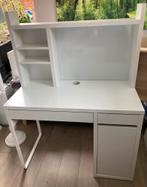Ikea Micke bureau met opzetstuk wit, Huis en Inrichting, Bureaus, Ophalen, Zo goed als nieuw, Bureau