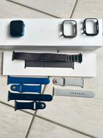 Apple Watch 7 45 mm, Handtassen en Accessoires, GPS, Blauw, Gebruikt, Apple