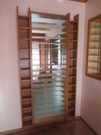 vitrinekast massief eik ,spiegel, glasbanken gezandstraal, Huis en Inrichting, Kasten | Vitrinekasten, Ophalen, 200 cm of meer