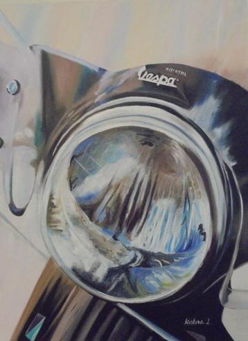 olieschilderij Vespa (60x80) beschikbaar voor biedingen