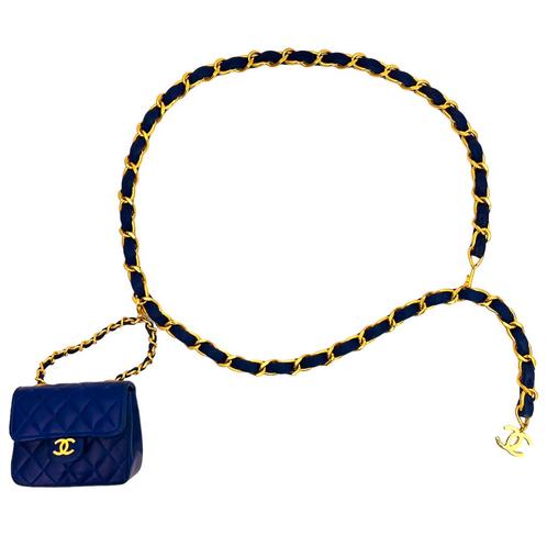 CHANEL Micro sac ceinture chaîne classique, Vêtements | Femmes, Ceintures, Comme neuf, Ceinture, 90 à 100 cm, Moins de 3 cm, Autres couleurs