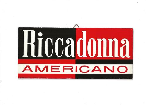 Vintage-Reclamebordje-Riccadonna Americano-1967-Aperitief, Verzamelen, Merken en Reclamevoorwerpen, Zo goed als nieuw, Reclamebord