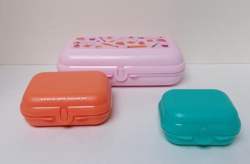 Tupperware Eco Lunchbox + Snack Medium & Small, Maison & Meubles, Cuisine| Tupperware, Neuf, Boîte, Bleu, Orange, Violet, Enlèvement ou Envoi