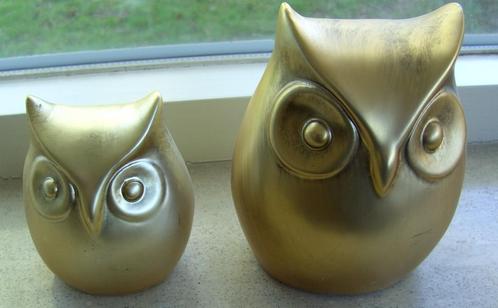 UIL SET 11 CM EN 15 HOOG GOUD Nieuw, Verzamelen, Beelden en Beeldjes, Nieuw, Dier, Verzenden