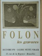 1974 FOLON Les gravures affiche lithographie galerie Vokaer, Enlèvement ou Envoi