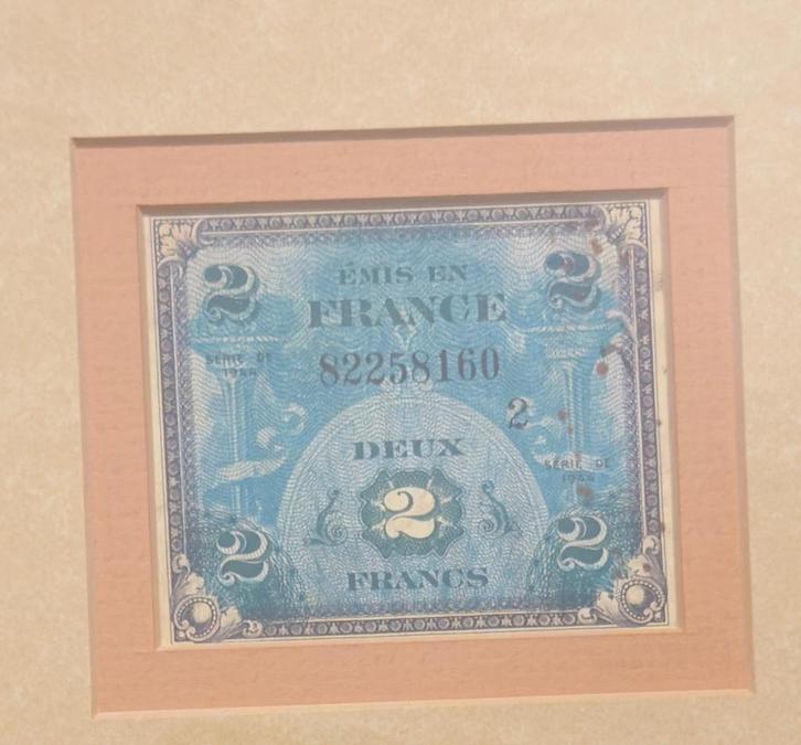 2 Francs biljet (Frankrijk, 1944), Postzegels en Munten, Bankbiljetten | Europa | Niet-Eurobiljetten, Los biljet, Frankrijk, Ophalen of Verzenden