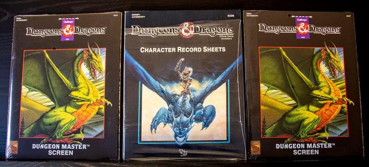 D&D 1991-92 Dungeon Master Screen & Character Record Sheets, Hobby en Vrije tijd, Wargaming, Zo goed als nieuw, Overige soorten