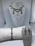 Zilveren maansteen set met armband , oorbellen en ketting, Verzenden, Nieuw, Met edelsteen, Zilver