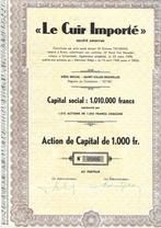 Le Cuir Importé - 1946, Timbres & Monnaies, 1920 à 1950, Action, Enlèvement ou Envoi
