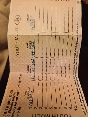 Youth Multi Pass - 26 jaar. beschikbaar voor biedingen