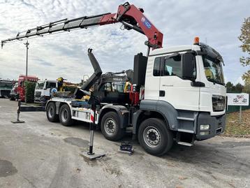 MAN TGS 35.400 8x4 HOOKLIFT VDL + HMF 4020 K8 + WINCH - ROTA disponible aux enchères