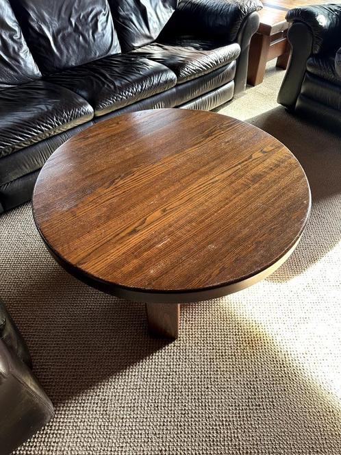 Eiken Salontafel Rond, Huis en Inrichting, Tafels | Salontafels, Gebruikt, Minder dan 50 cm, 50 tot 100 cm, 50 tot 100 cm, Rond