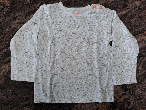 Mt 86-92 Witte T-shirt lange mouwen muizen en sterren, Kinderen en Baby's, Babykleding | Maat 86, Gebruikt, Jongetje of Meisje