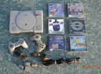 PS1 console met 2 controllers en 6 spelletjes, Ophalen of Verzenden, Gebruikt, Met 2 controllers, Met games