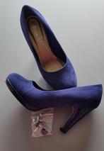 Elegante damespump maat 39, hak 10cm. Met  reserve zooltjes., Ophalen, Pumps, Blauw, Zo goed als nieuw
