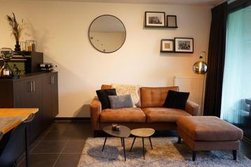 Zetel 2,5-personen met poef, Huis en Inrichting, Zetels | Zetels, Ophalen, 150 tot 200 cm, Tweepersoons, Zo goed als nieuw