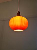 Ophanging in oranje opaline en teakhout, jaren 60, Ophalen of Verzenden