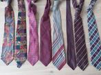 Assortiment merk stropdassen rood/bordeaux/paars, Balmain, Ophalen of Verzenden, Met patroon, Gedragen