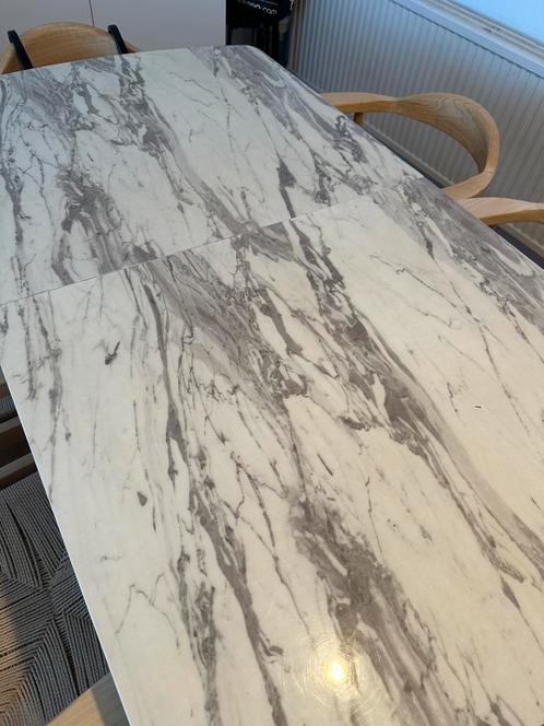 Eettafel in marmerlook, Huis en Inrichting, Tafels | Eettafels, Gebruikt, 50 tot 100 cm, 150 tot 200 cm, Vijf personen of meer