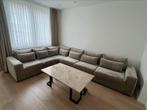 Hoekbanken grijs/taupe, Huis en Inrichting, Overige materialen, 250 tot 300 cm, Zo goed als nieuw, Hoekbank