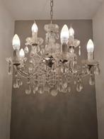 Kroonluchter echt glas 9 fittingen, Huis en Inrichting, Lampen | Kroonluchters, Ophalen, Zo goed als nieuw, Glas