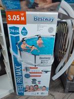 Opzetzwembad met toebehoren- Bestway Steel Pro Max, 3.05m, Tuin en Terras, Zwembaden, Ophalen, Gebruikt, Opzetzwembad